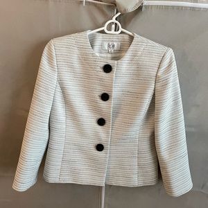 Le Suit white/ black blazer.  Perfect for office or jeans/ heels.